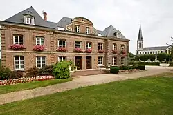 The town hall and church in Saint-Jacques-sur-Darnétal