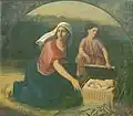 Mother with Moses on the river bank