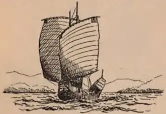 Malay Penjajap goosewinged (lug sails)