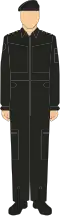 The Black No. 10D Dress is a variant of the overall uniform in the Malaysian Army. This specific variant is reserved only for officers who work with armoured vehicles.