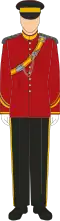 No. 1 Dress of the Royal Armoured Corps. This specific uniform design is worn by officers.