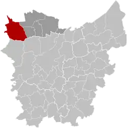 Location of Maldegem in East Flanders