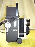 Side view showing film winder