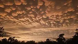 Mammatus clouds from Austin, Texas