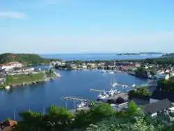 View of the Mandal harbor
