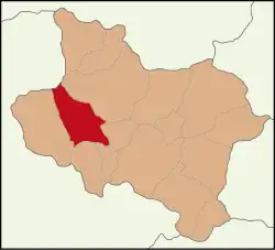 Map showing Saruhanlı District in Manisa Province