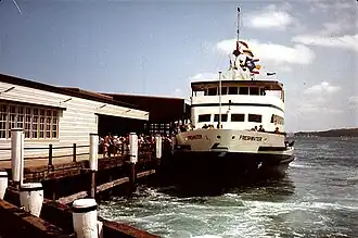 On her first run to Manly, 18 December 1982, in her original Urban Transit Authority livery and showing original window arrangement