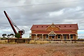 The railway station.