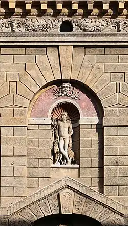 Renaissance mascaron on the house of Giulio Romano, Mantua, Italy, designed by Giulio Romano, 1544
