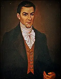 A 19th-century oil painting of Manuel José Arce