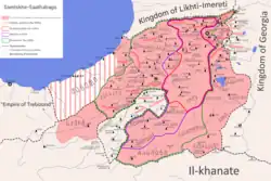 boundaries of the Samtskhe-Saatabago in the 2nd half of the 13th and the 1st quarter of the 14th centuries.