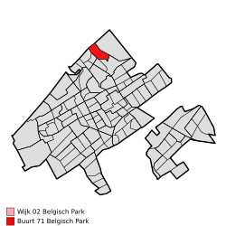 The location of Belgisch Park in The Hague