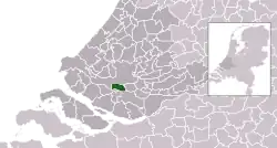 Highlighted position of Albrandswaard in a municipal map of South Holland