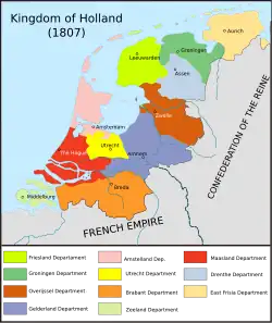 Royal Dutch departement of Oost Friesland (upper right) in 1807