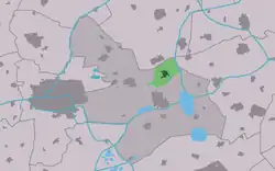 Location of the village in Tytsjerksteradiel