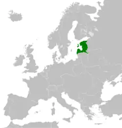 Proposed territories for the United Baltic Duchy (November 1918)