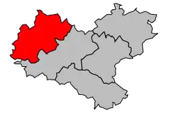 Location of the canton of Delme in the Arrondissement of Château-Salins