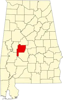 Map of Alabama highlighting Perry County