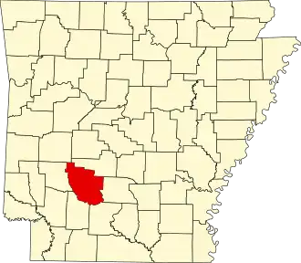 Map of Arkansas highlighting Clark County