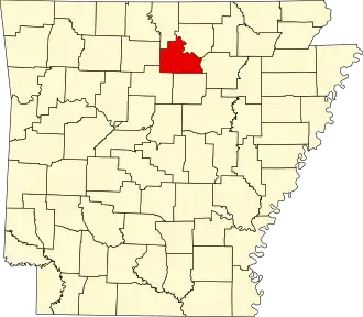 Map of Arkansas highlighting Stone County