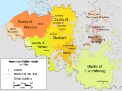 Location of Austrian Netherlands