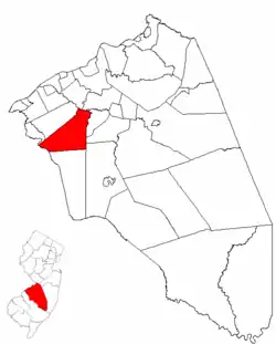 Location of Burlington County in New Jersey (left) and of Mount Laurel in Burlington County (right)