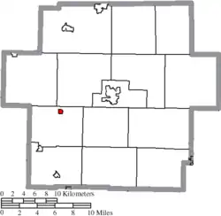 Location of Dellroy in Carroll County
