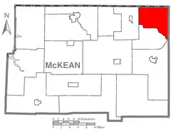 Location in McKean County