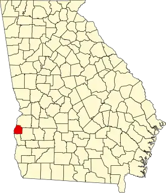 Map of Georgia highlighting Quitman County