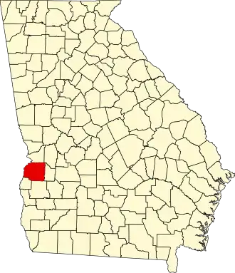 Map of Georgia highlighting Stewart County