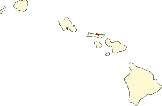 State map highlighting Kalawao County
