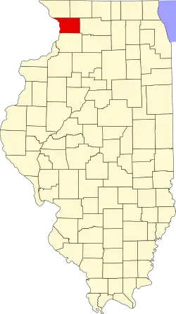 Map of Illinois highlighting Carroll County