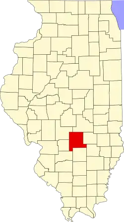 Map of Illinois highlighting Fayette County