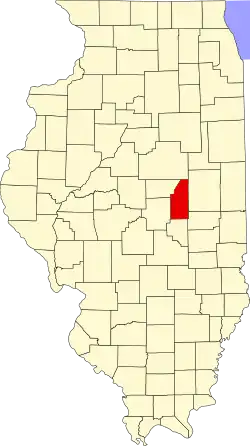 Map of Illinois highlighting Piatt County