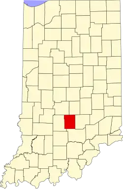 Brown County's location in Indiana