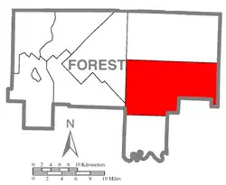 Map of Forest County, Pennsylvania highlighting Jenks Township