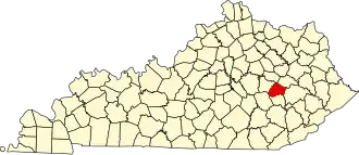 State map highlighting Lee County