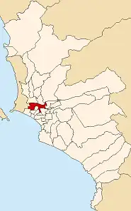 Location of Lima in Peru