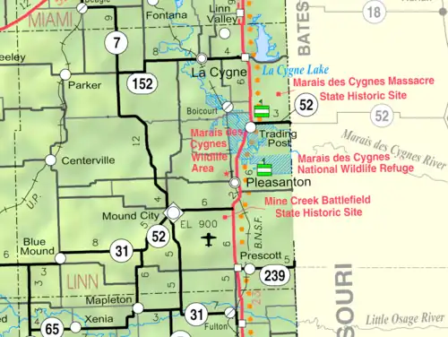 KDOT map of Linn County (legend)