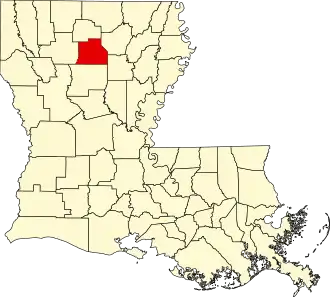 Map of Louisiana highlighting Jackson ParishJackson Parish