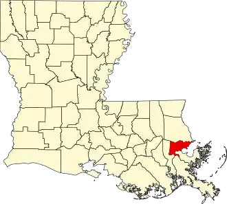 Map of Louisiana highlighting Orleans ParishOrleans Parish