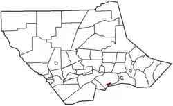 Montgomery highlighted in red on a map of Lycoming County