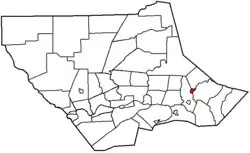 Picture Rocks highlighted in red on a map of Lycoming County