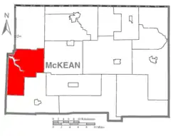 Location in McKean County