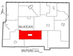 Location in McKean County