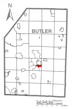 Location within Butler County