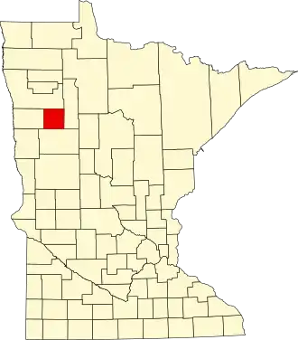 Map of Minnesota highlighting Mahnomen County
