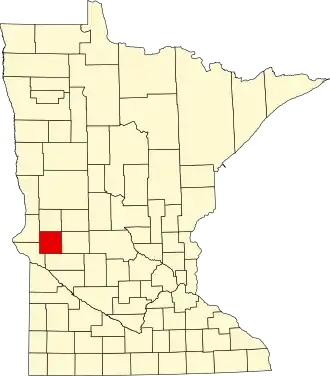 Map of Minnesota highlighting Stevens County