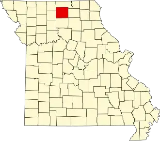 Map of Missouri highlighting Sullivan County