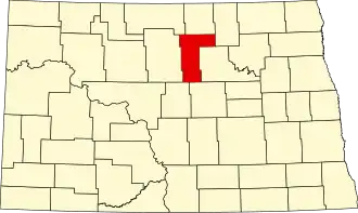 Map of North Dakota highlighting Pierce County